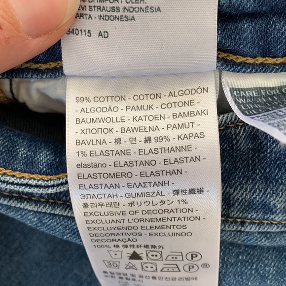 Anthropologie Levi’s 721 High Rise Skinny Jeans Rose Embroidered 29 x 30 - Picture 13 of 16